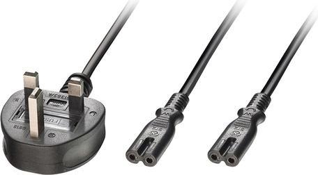Produktbild Lindy IEC Netzkabel UK 3 Pin an 2 x IEC C13 Y (2.50 m)
