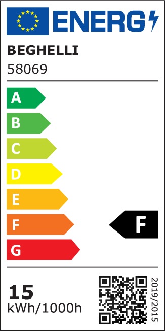 Energie-Label Beghelli SuperLED Energiesparlampe Cool White 6500 K 15 W E27 F (E27, 15 W, 1500 lm, 1 x, F)