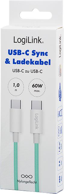 Image du produit LogiLink USB C – USB C (1 m, USB 2.0, 60 W)