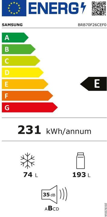 Energie-Label Samsung BRB70F26CEF0WS (267 l)