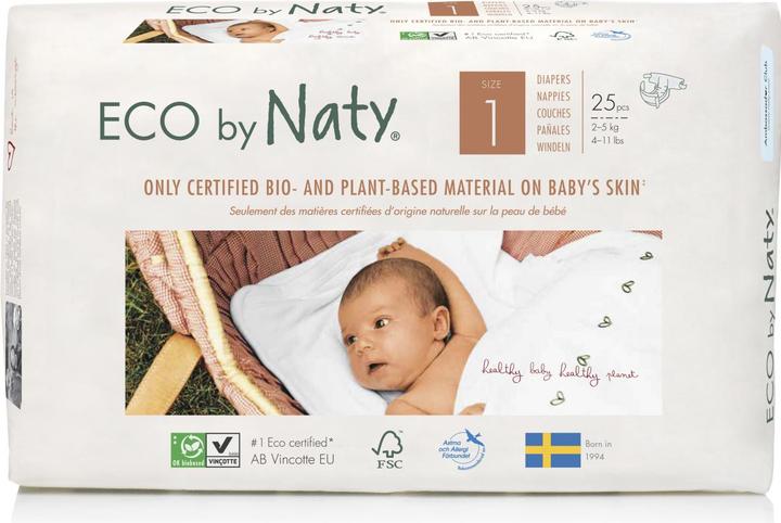 Produktbild Naty Biowindel (Gr. 1, Tragepack, 25 Stück)