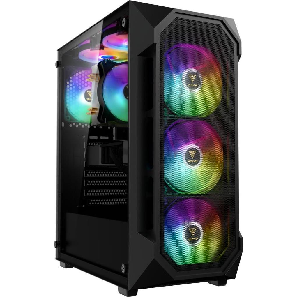 Gamdias Boitier Moyen Tour ATX Aura GC1 Elite RGB avec panneau vitré (Noir) (ATX), Case PC, Nero