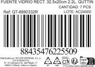 Actual product image Quttin glass font rect325x20cm 2,2lquttin