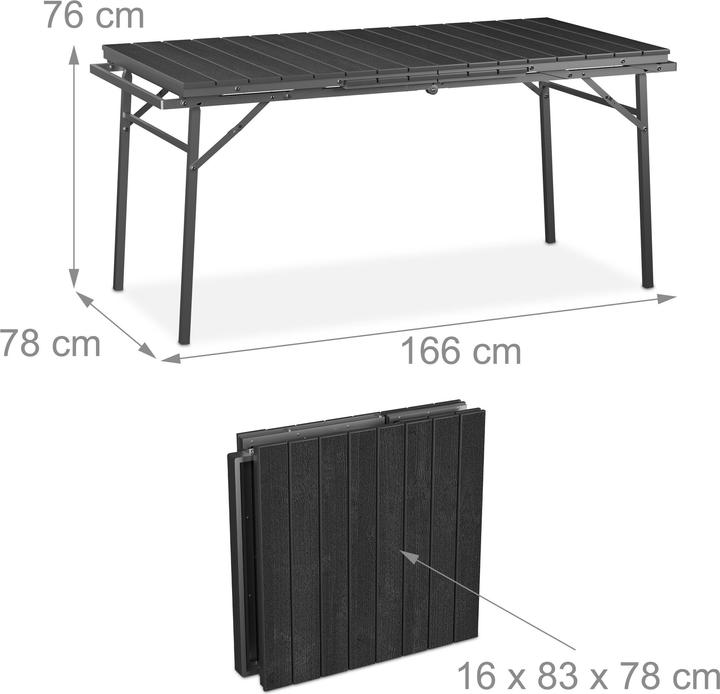 Produktbild Relaxdays Gartentisch (166 x 78 x 76 cm)