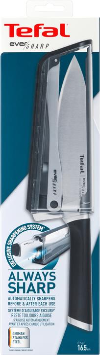 Actual product image Tefal Ever Sharp Chef's Knife with Knife Sharpener Case (16.50 cm)