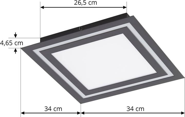 Image du produit Lucande Plafonnier LED Leicy RGBW noir 34cm (890 lm)