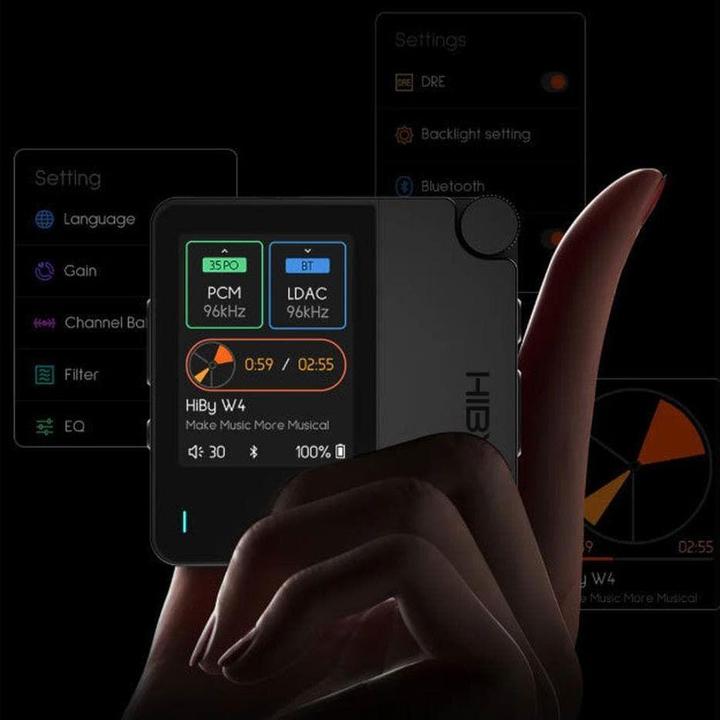 Produktbild HiBy W4 - Portabler HiFi Bluetooth Kopfhörerverstärker (Display, USB-DAC, aptX, Bluetooth)