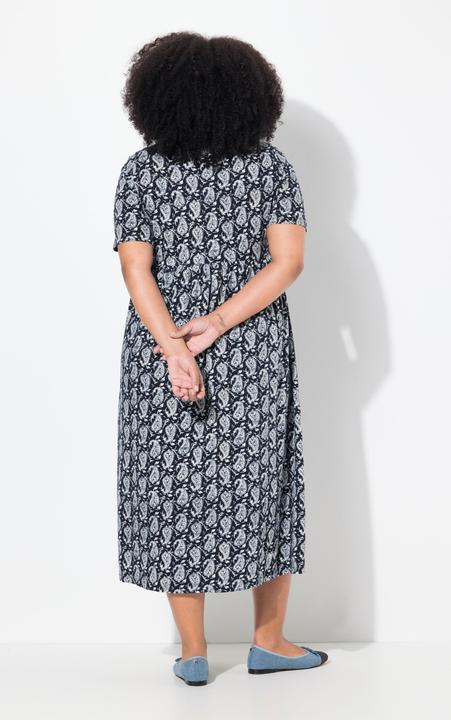 Produktbild Ulla Popken Maxikleid, A-Linie, V-Ausschnitt, Halbarm, Taschen (50, 52)