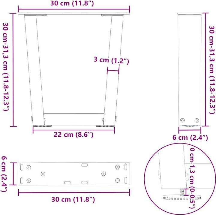 Image du produit vidaXL Couchtischbein