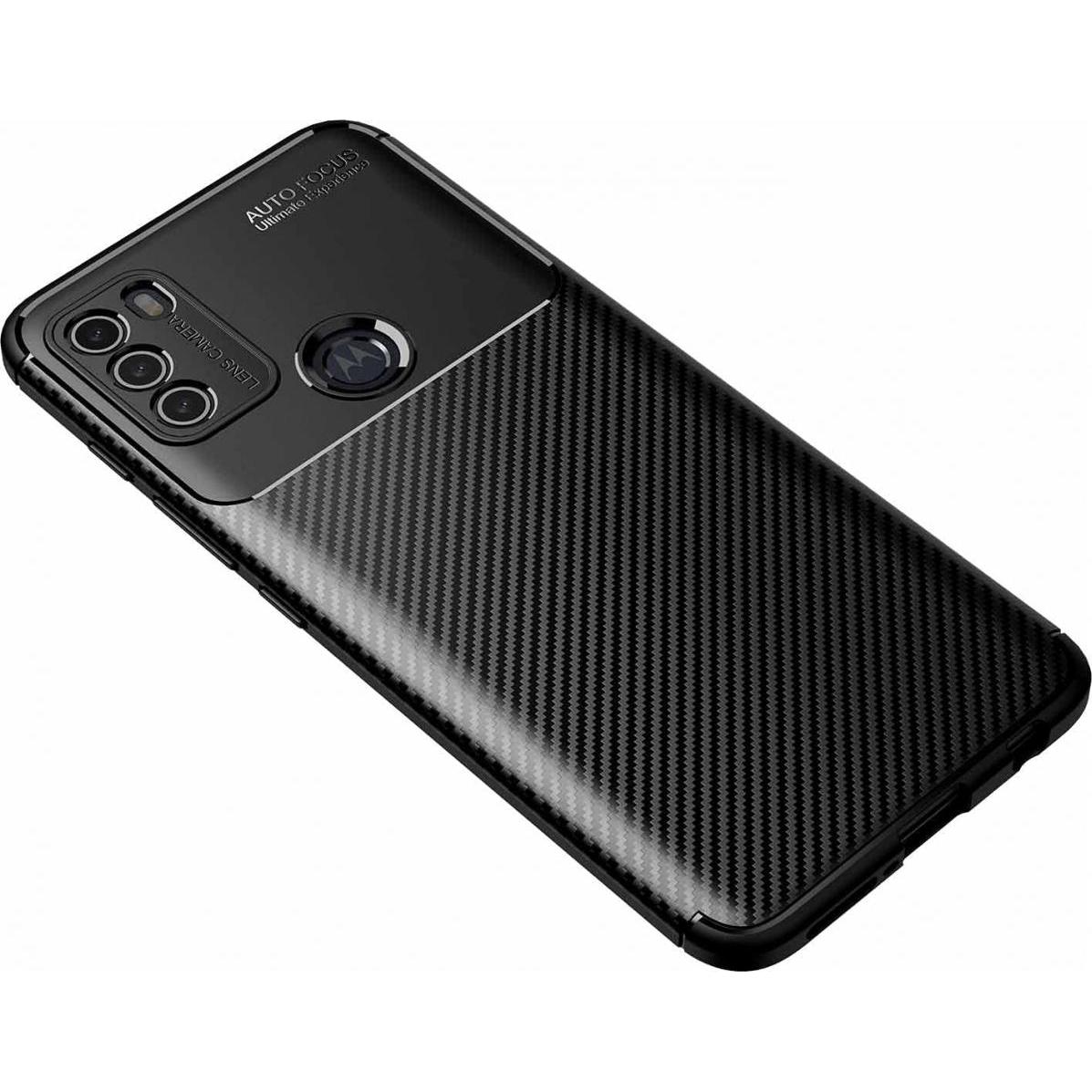 Thumbnail - Screenguard Motorola Moto G50 Hülle Carbon Design TPU Case (Motorola Moto G50), Smartphone Hülle, Schwarz