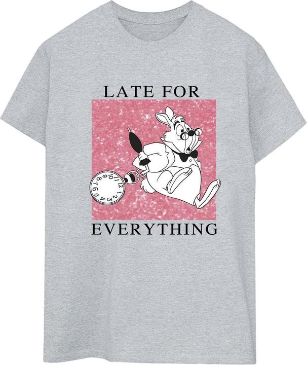 Actual product image Disney Womens/Ladies Alice In Wonderland White Rabbit Cotton Boyfriend T-Shirt (S)