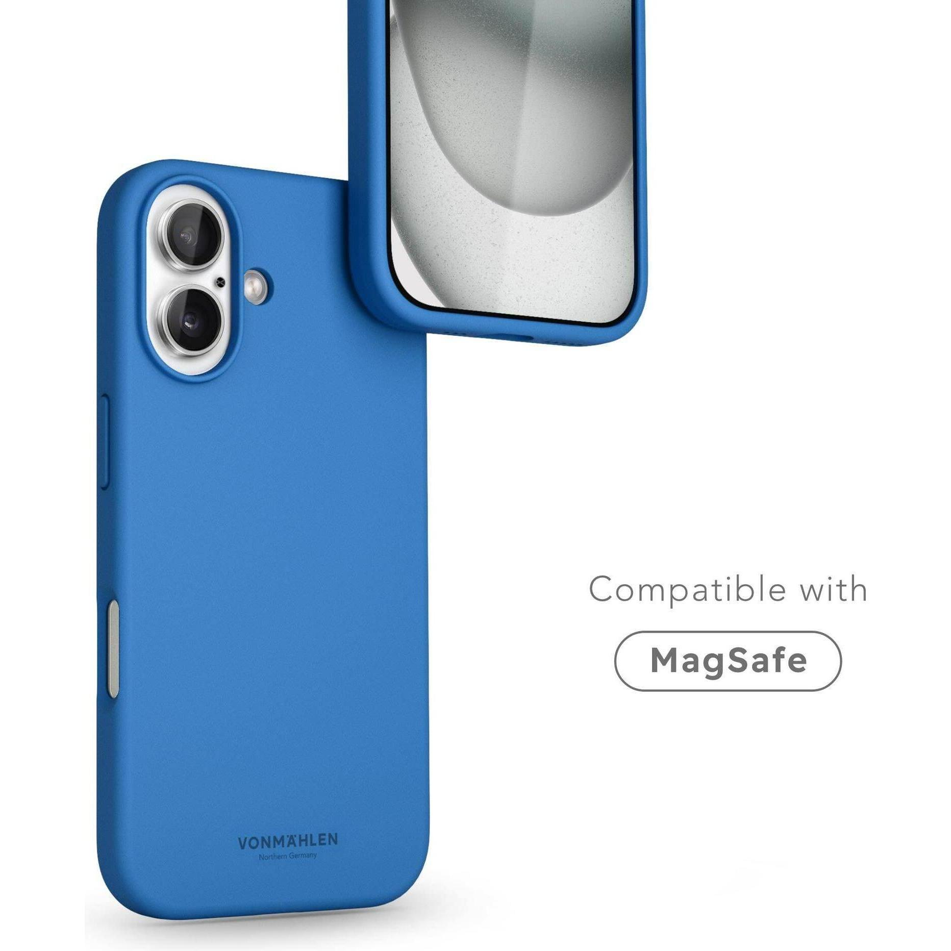 Thumbnail - Vonmählen Soft Silicone Case for iPhone 16 Sky Captain (Apple iPhone 16), Smartphone Hülle, Blau