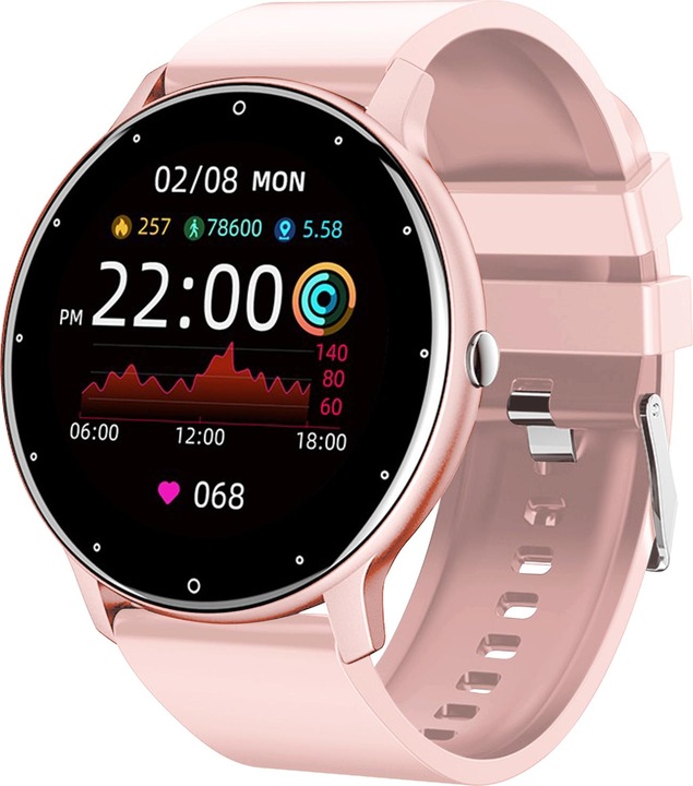Actual product image North Edge Smartwatch with activity tracker, silicone strap - pale pink (44.70 mm)