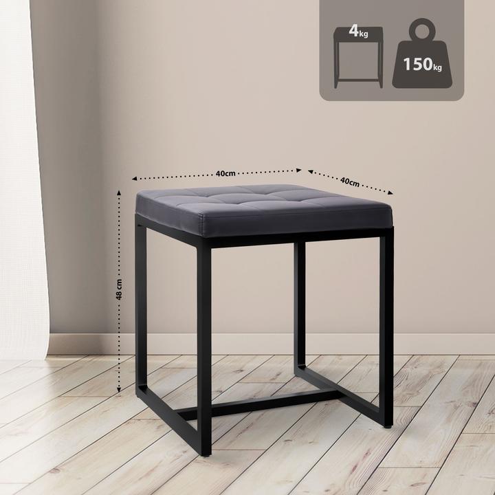 Actual product image CLP Barci stool with upholstery and black iron frame