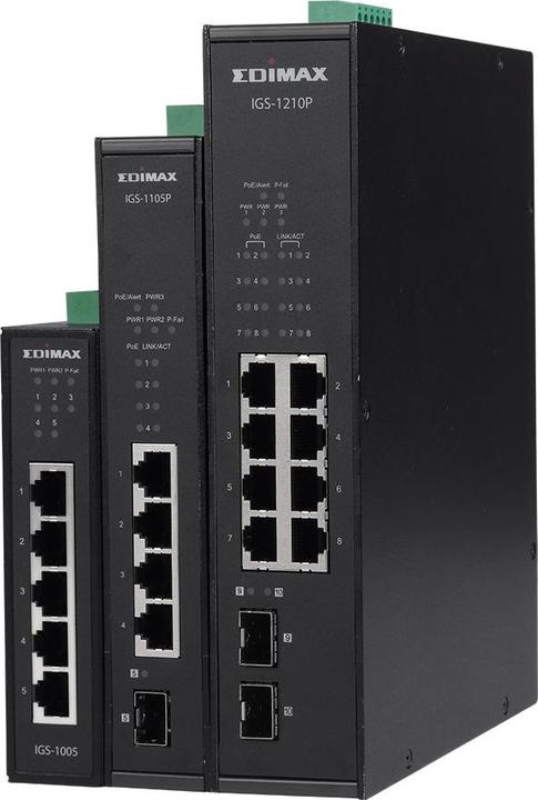 Actual product image Edimax Pro Rail PoE+ Switch IGS-1210P 10 Port (10 ports)