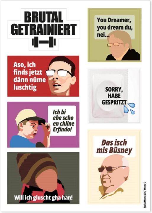 Produktbild SwissMeme Stickerbogen - Meme 2 (4 Sticker)