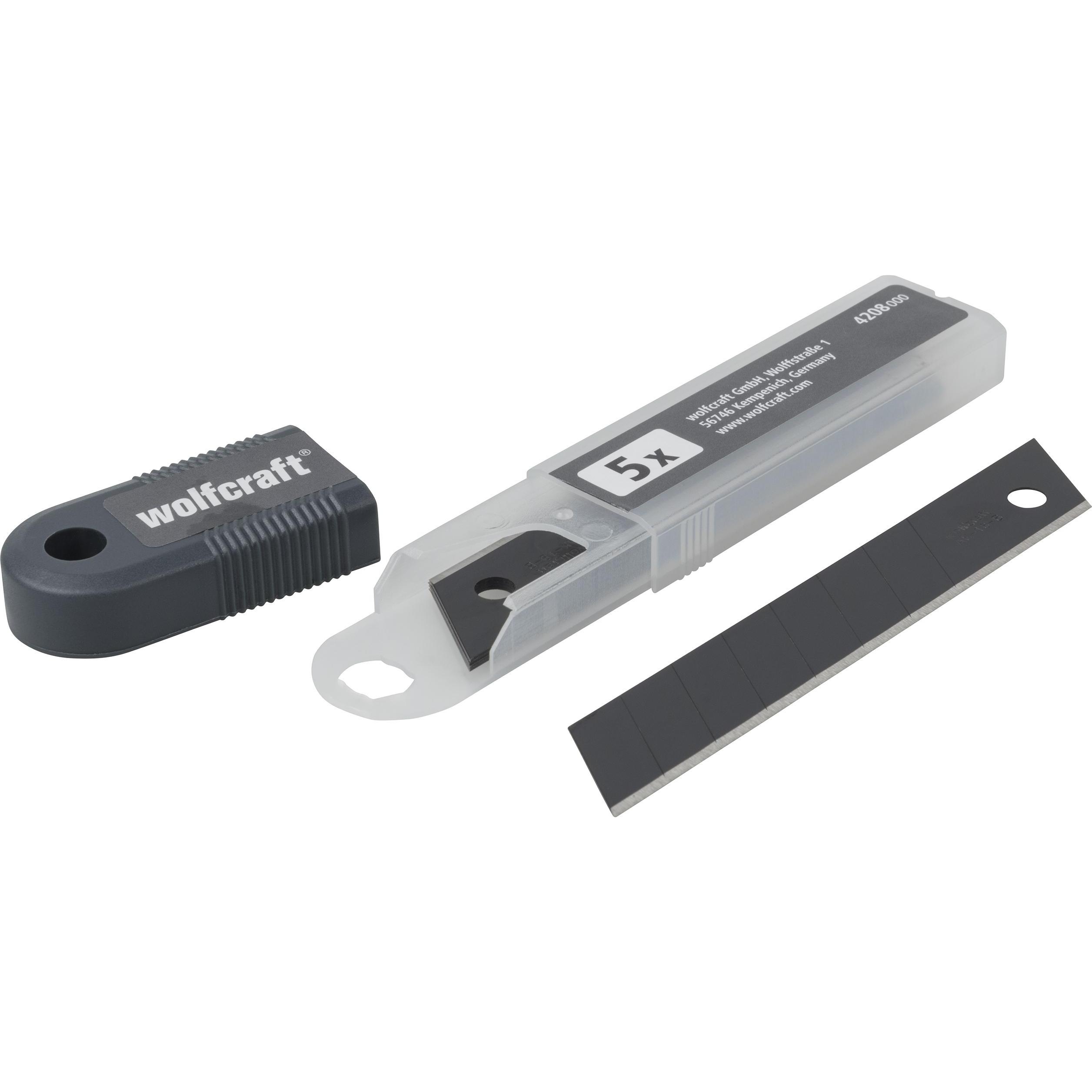 wolfcraft, Cutter, 5 Profi-Sharp-Abbrechklingen 18 mm schwarz (Cutter)