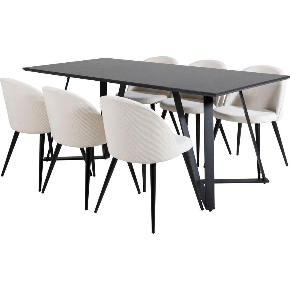 Ebuy24, Esstisch, Essgruppe Marina 23 (7-teilig) (90 x 180 x 75 cm)