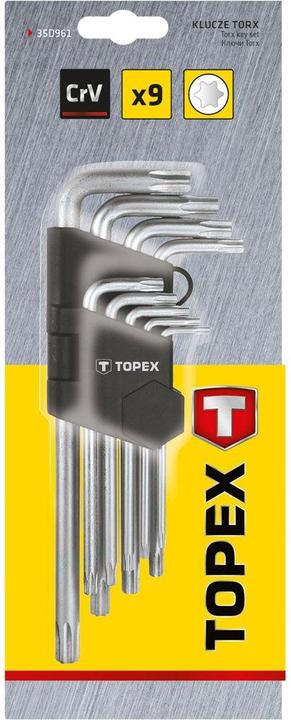 Image du produit Topex Jeu de clés Torx, type L T10-T50 9-pièces (35D961)