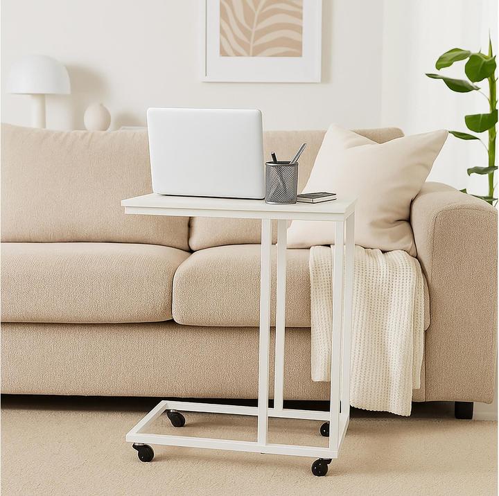 Produktbild Relaxdays Beistelltisch in C-Form mit Rollen (60 x 30 x 79 cm)