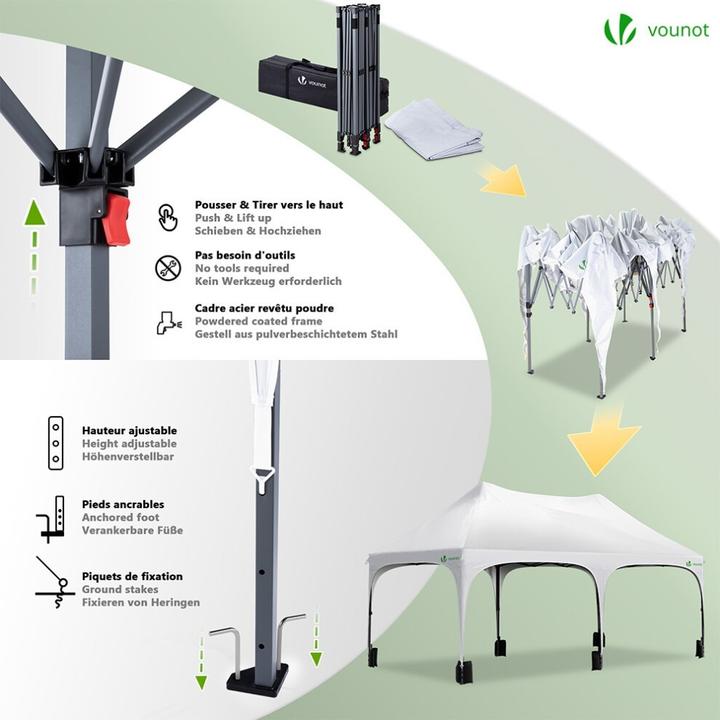 Actual product image Vounot Waterproof Pavilion with Side Walls (600 cm, 300 cm)