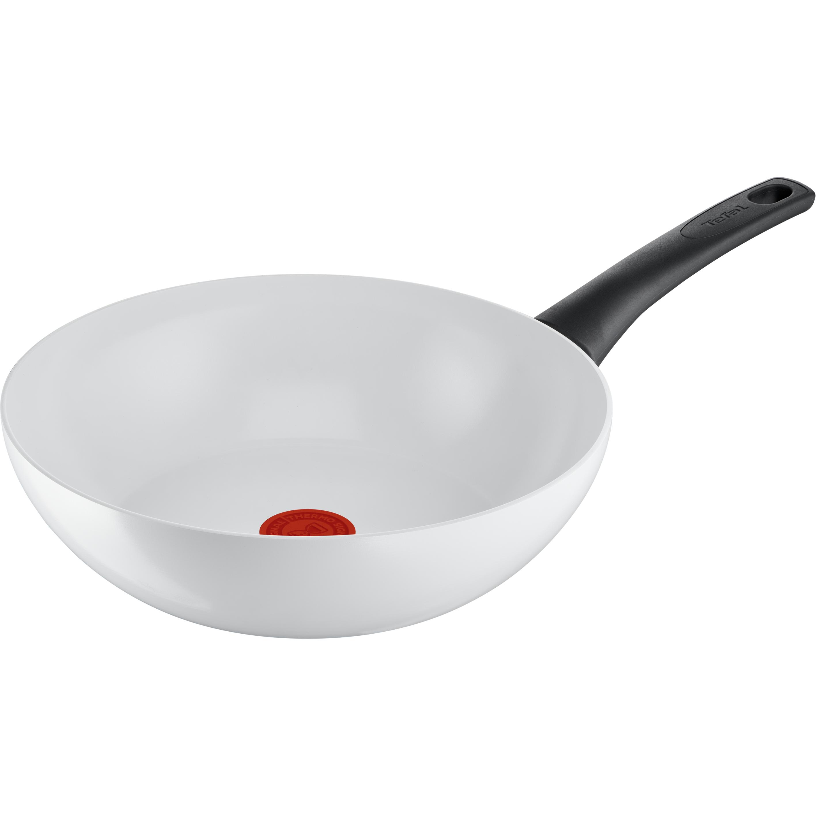 Tefal Padella Wok Ceramic Control 28cm, ceramica, Padella + Pentola, Bianco