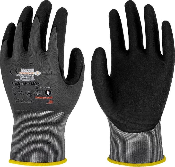 Produktbild Honeywell Handschuhe FlexMech 663 Grösse 10 grau/schwarz EN 388 PSA-Kategorie II (10)