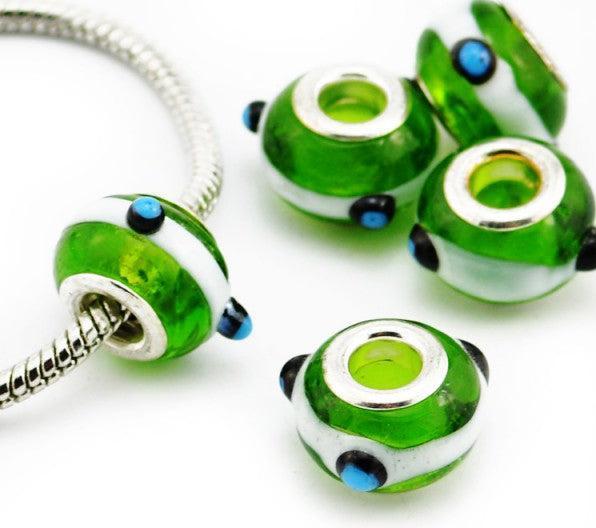 Immagine prodotto Hermex Perlina di vetro placcata argento 925 - Verde argenteo (Vetro, Lega metallica)