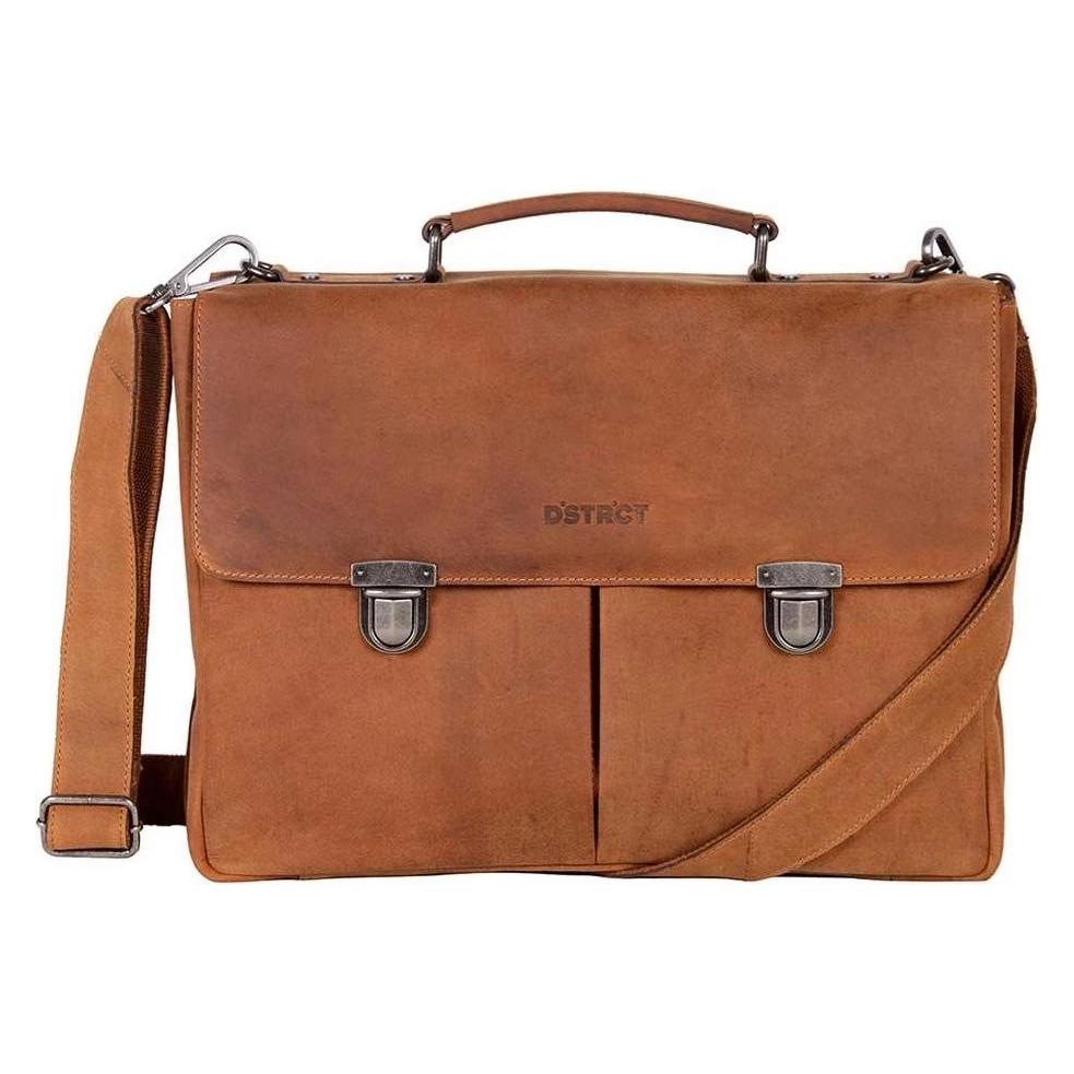 Dstrct Wall Street A4 Business Aktetas Cognac (15.40"), Laptoptas, Bruin
