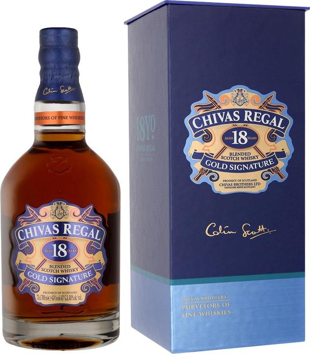 Immagine prodotto Chivas Regal 18 anni firma d'oro (Miscelato Whisky, Whisky scozzese, 1 x 70 cl)