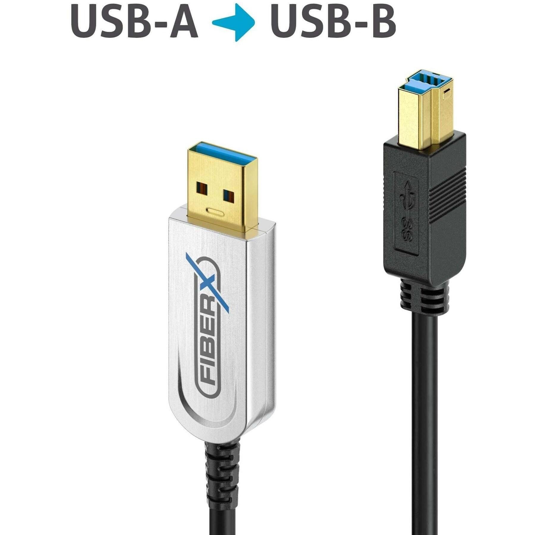 Thumbnail - Purelink FiberX Serie - USB 3.1 Glasfaser Kabel - USB-A USB-B - 35m (35 m, USB 3.1), USB Kabel