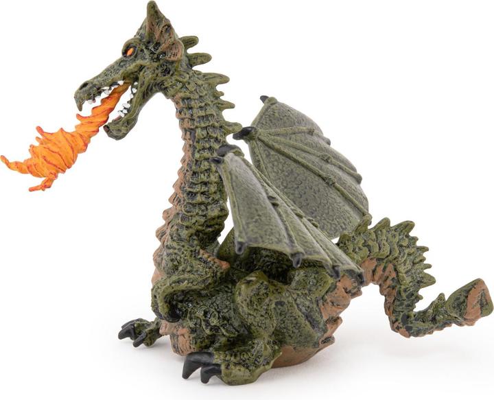 Actual product image Papo Fire breathing dragon with wings, green