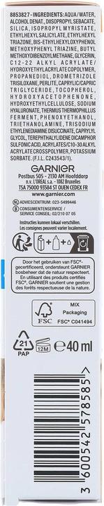 Actual product image Garnier Ambre Solaire Super Uv Hyaluronic Acid Spf50+ Hydrating Fluid (SPF 50+, 50 ml)