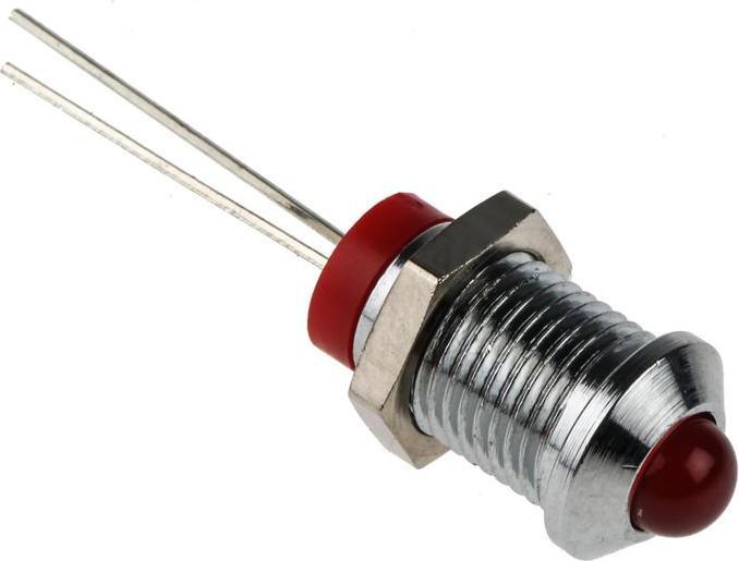 Produktbild RS PRO LED vorst 8mm chrom Pins 2VDC rot IP67
