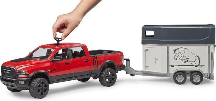 Actual product image Bruder Dodge RAM 2500 with horse trailer