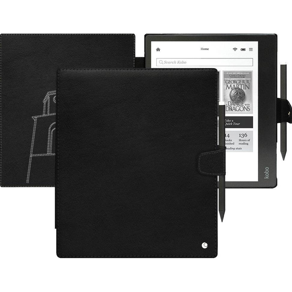 Noreve Lederschutzhülle horizontal (Kobo Elipsa 2E), Tablet Hülle, Schwarz