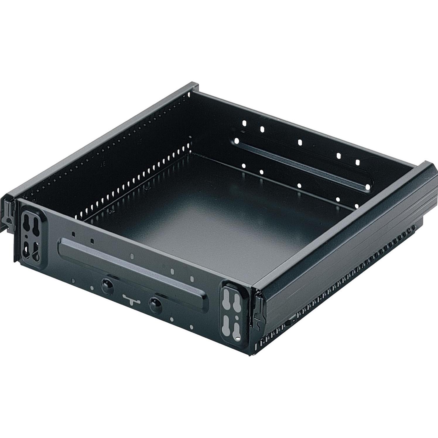 Hettich, Schubladenauszüge, Systema Top 2000 Stahlschubkasten, 392 mm, 370 x 354 mm, schwarz