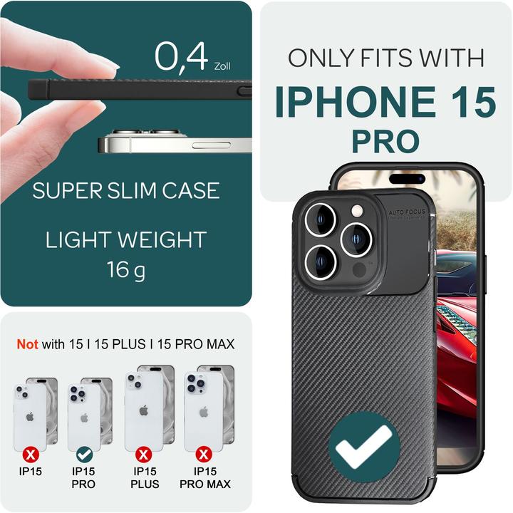 Image du produit Nalia Carbon Look Silicone Cover (Apple iPhone 15 Pro)