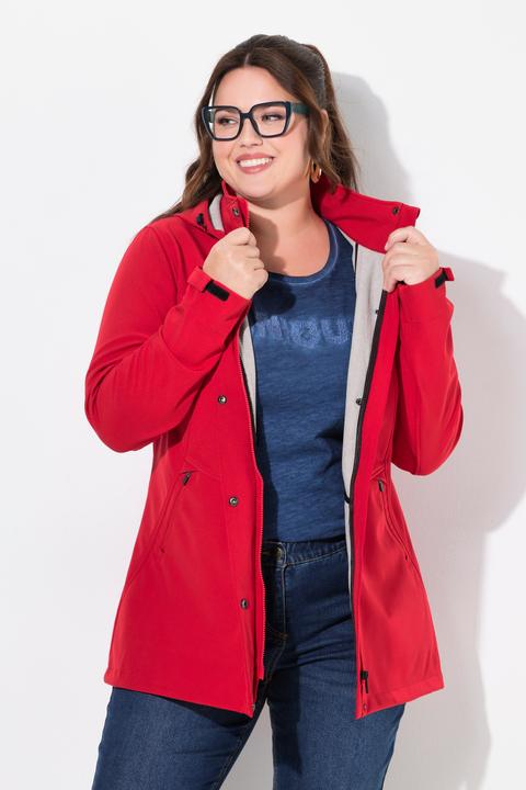 Image du produit Ulla Popken Veste technique HYPRAR à capuche, tissu Softshell déperlant, coupe évasée (46, 48)