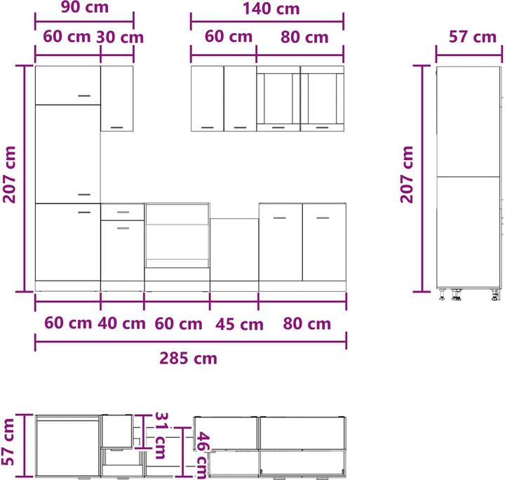 Produktbild vidaXL Küchenaufbewahrung
