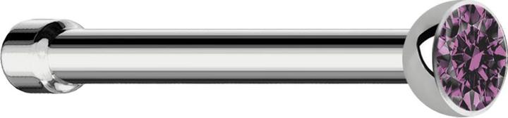 Produktbild Star Piercing Nasenstecker gerade silber mit Kristall hellviolett (Titan, ohne Messing)