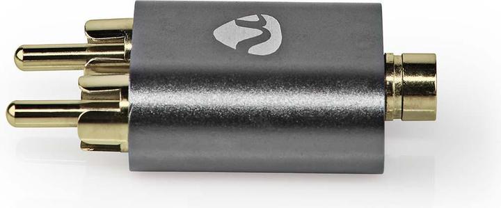 Immagine prodotto Nedis Adattatore audio stereo 2X RCA maschio 3,5 mm femmina placcato oro dritto alluminio grigio canna di (Analogico -> Analogico)