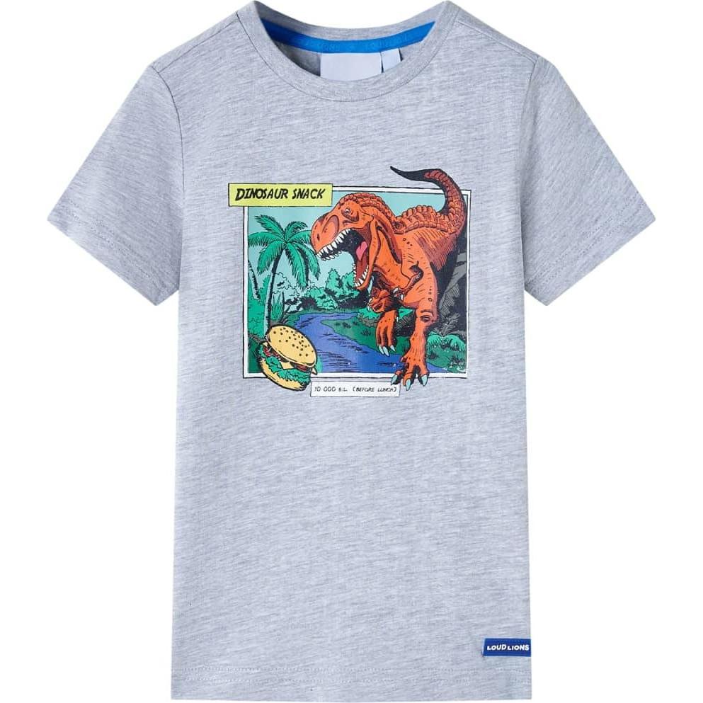 VidaXL, Jungen, Shirt, Kinder-T-Shirt Grau 140,Material: 95 % Baumwolle. 5, Grau, (140)