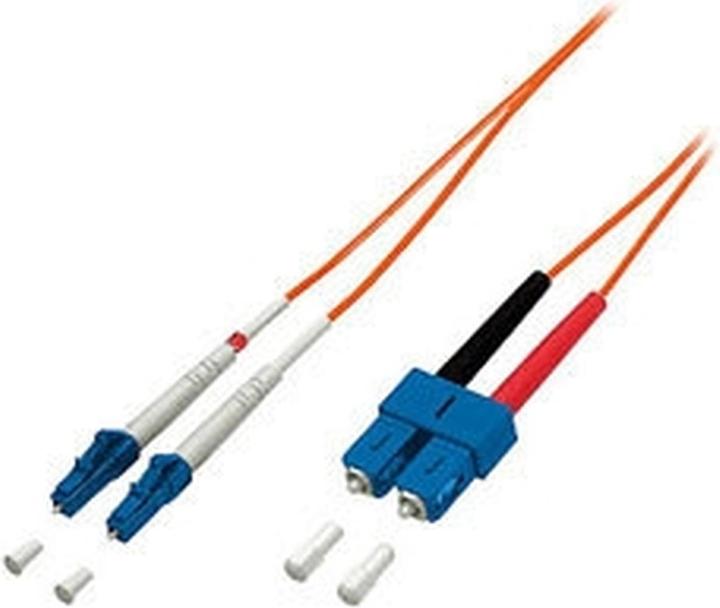 Actual product image equip Fiber optic patch cable LC->SC multimode duplex OM1 or (1 m)