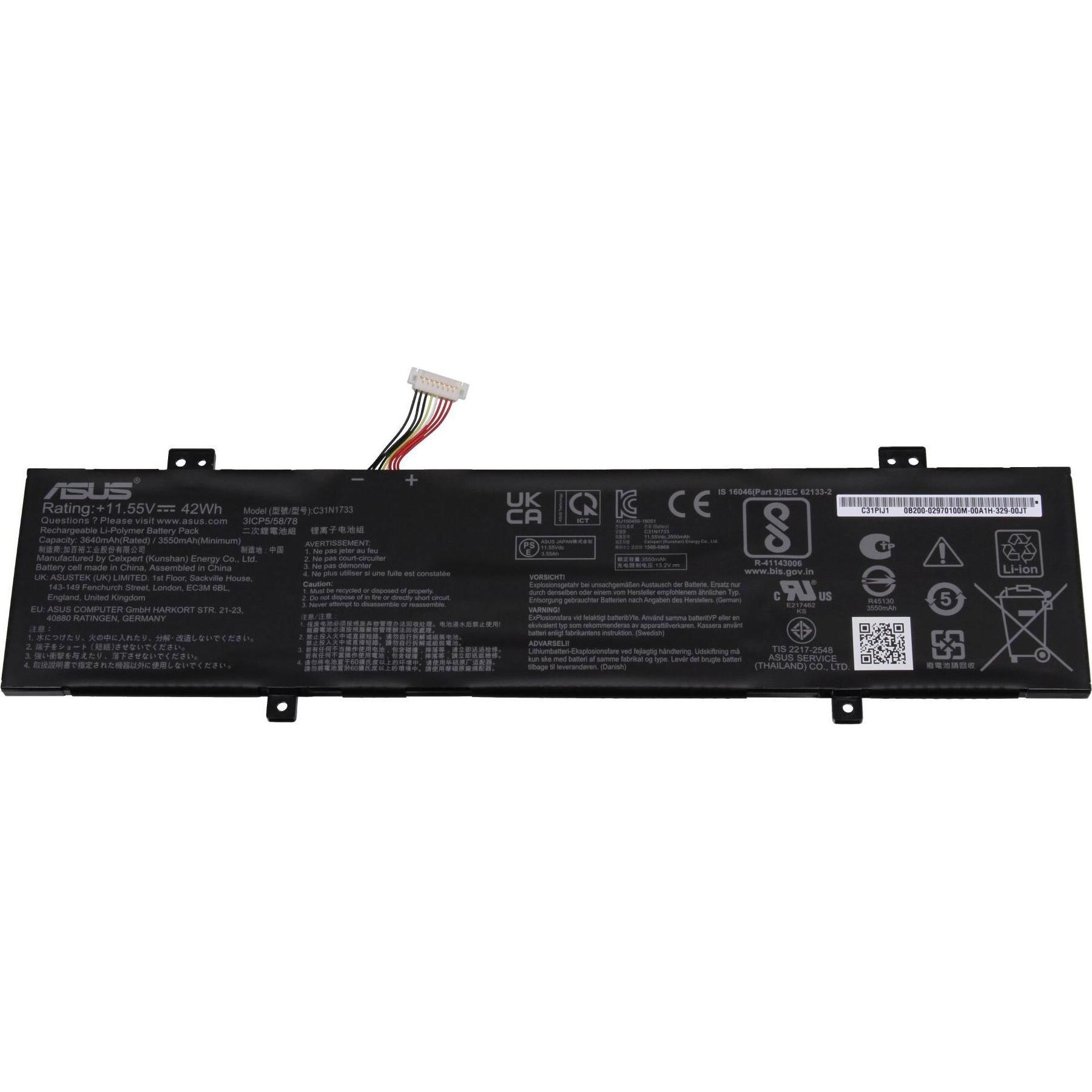 ASUS C31N1733 (3 Zellen, 3640 mAh), Notebook Akku