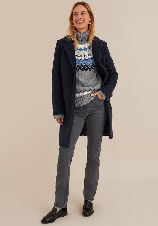 Image du produit Anne Weyburn Grobstrickpullover mit Jacquardmuster und Rollkragen (46)