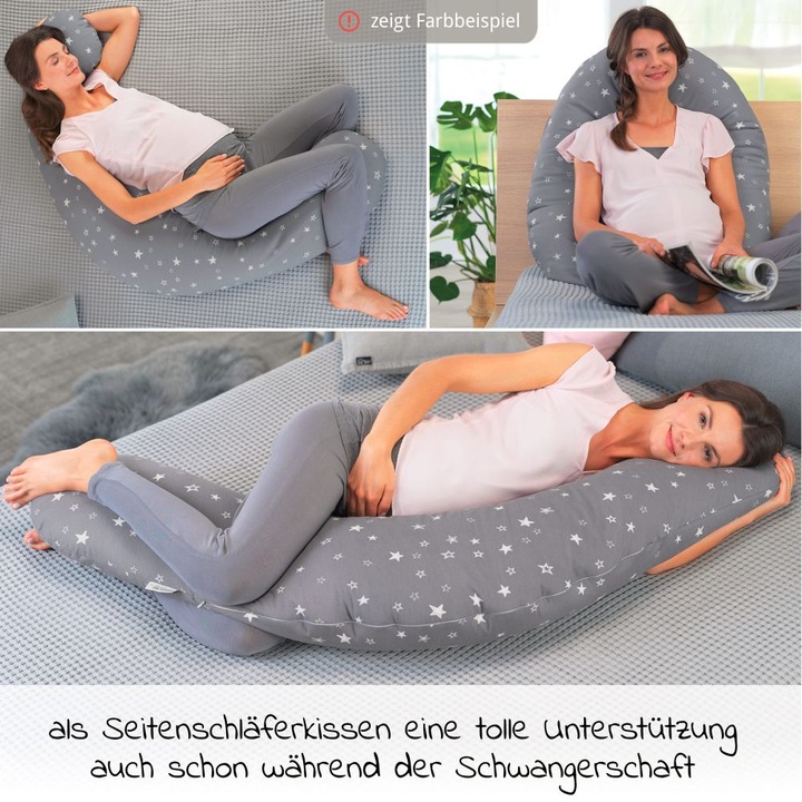 Produktbild Theraline Stillkissen "Das Original" mit Polyester Hohlfaser Füllung inkl. Bezug 190 cm (190 cm)