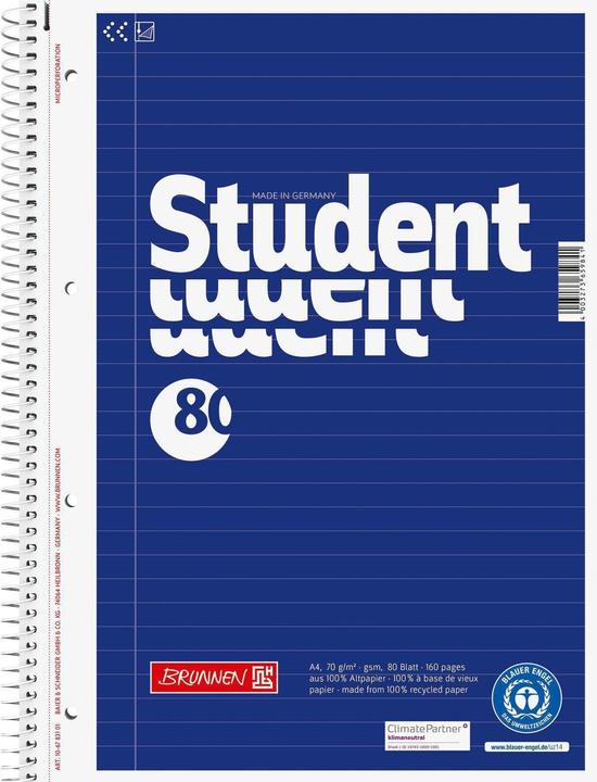 Collegeblock (A4, Liniert, Weicher Einband)