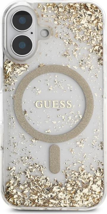 Immagine prodotto Guess HC Resin Bottom Glitter MagSafe case for iPhone 16 - gold (Apple iPhone 16)