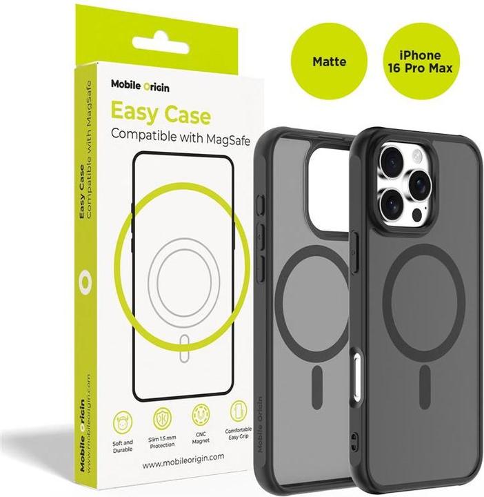Mobile Origin Hybrid MagSafe Case, matte black - iPhone 16 Pro Max (Apple iPhone 16 Pro Max)